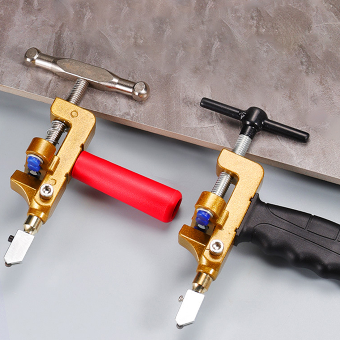 2-in-1 Glass and Tile Cutting Tool with Tungsten Carbide Blade & Breaking Pliers – Precision Manual Glass Cutter for Glass, Mirrors, and Ceramic Tiles – Ideal for DIY and Professional Use