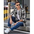 thumbnail image 3 of COOFANDY Flannel Shirt for Men Casual Button Down Shirts Long Sleeve Plaid Shirt Jackets, 3 of 10