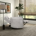 thumbnail image 6 of Tenley Microsuede Fabric Linen Swivel Gliding Power Recliner in Latte, 6 of 6