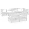 thumbnail image 2 of vidaXL 8 Piece Garden Lounge Set Solid Pinewood White, 2 of 8