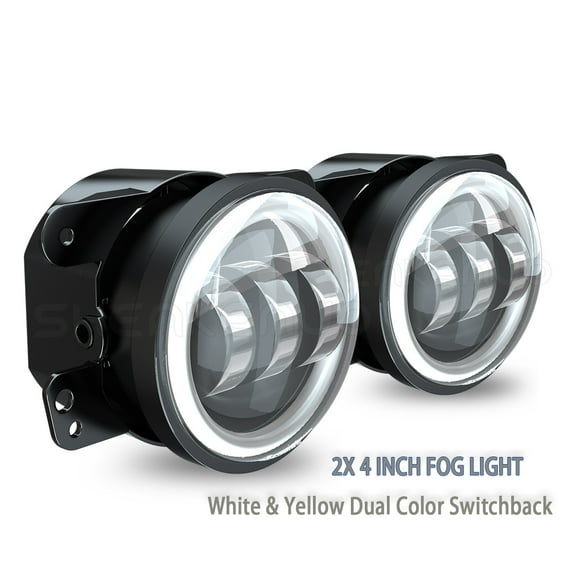Pair 4" Inch Round LED Fog Driving Lamp White Yellow For Dodge Charger 2011~2013