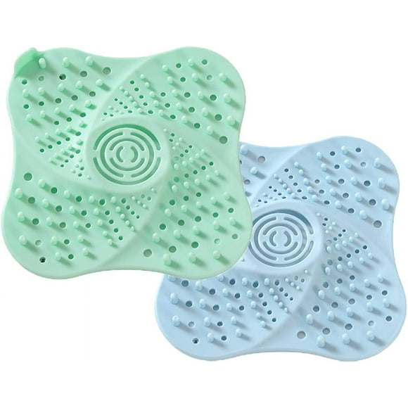 shiyou-Reusable Drain Hair Catcher Cover w/Suction Cups Durable Silicone Shower Drain Hair Filter Floor Drain Hair Trap Drain Strainers Easy Install Clean for Kitchen Shower Batchroom Floor Drain