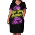 thumbnail image 2 of Vota como si tus antepasados hubieran muerto por ello. Vestido holgado con bolsillos. Tendencia en ropa de mujer 2025. Ropa de mujer. Ropa estética., 2 of 6