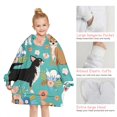 thumbnail image 6 of Chihuahua and Flower Florals Blanket Hoodies for Kids 6-13YR Oversize Wearable Blanket Hoodies for Boys Girls Teens, 6 of 7