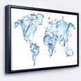 thumbnail image 1 of Designart - World Map Water Splash - Abstract Map Framed Canvas Art Print, 1 of 4