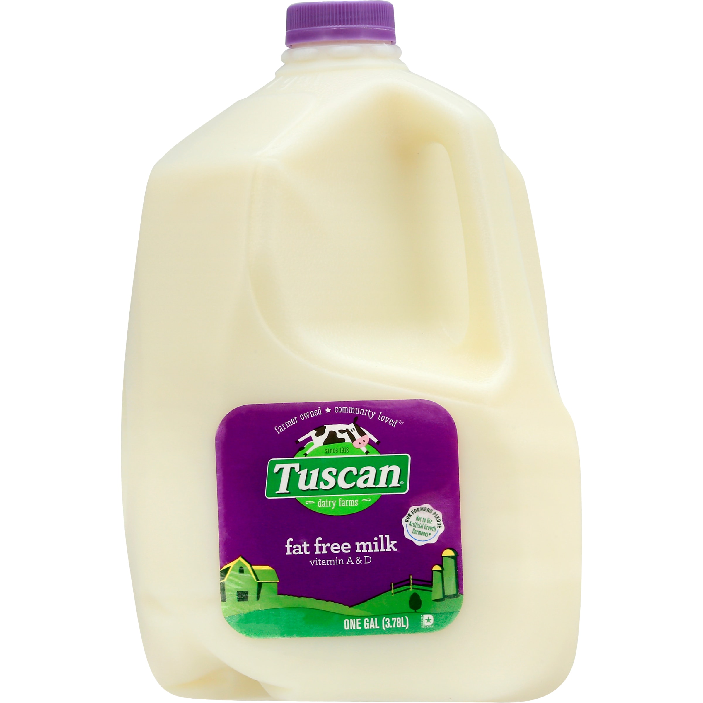 Tuscan Dairy Farms Fat Free Milk with Vitamin A and Vitamin D, Skim Milk Gallon 1 Jug