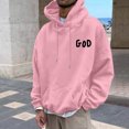 thumbnail image 3 of MHFRRA Sudadera Informal con Capucha para Hombre, de Manga Larga, con Diseño Estampado para Uso Diario, Cómoda Sudadera con Capucha para Otoño E Invierno Rosa, 3 of 6
