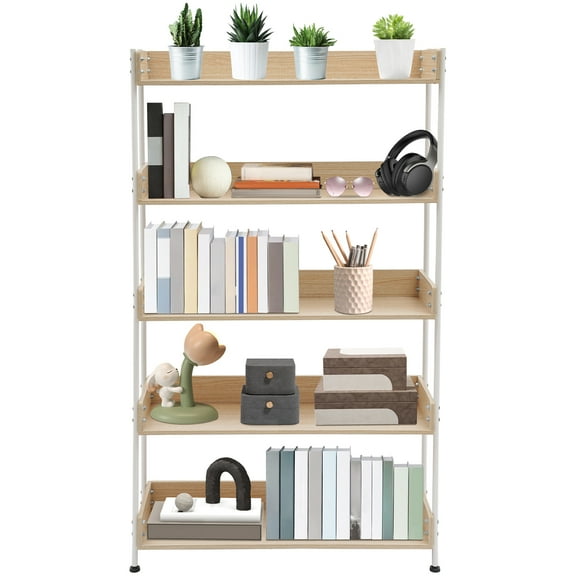 5 Tiers Home Bookshelf Organizer Shelf,Open Display Storage Bookcase, Book Shelf, Modern Book Storage Rack for Office Study