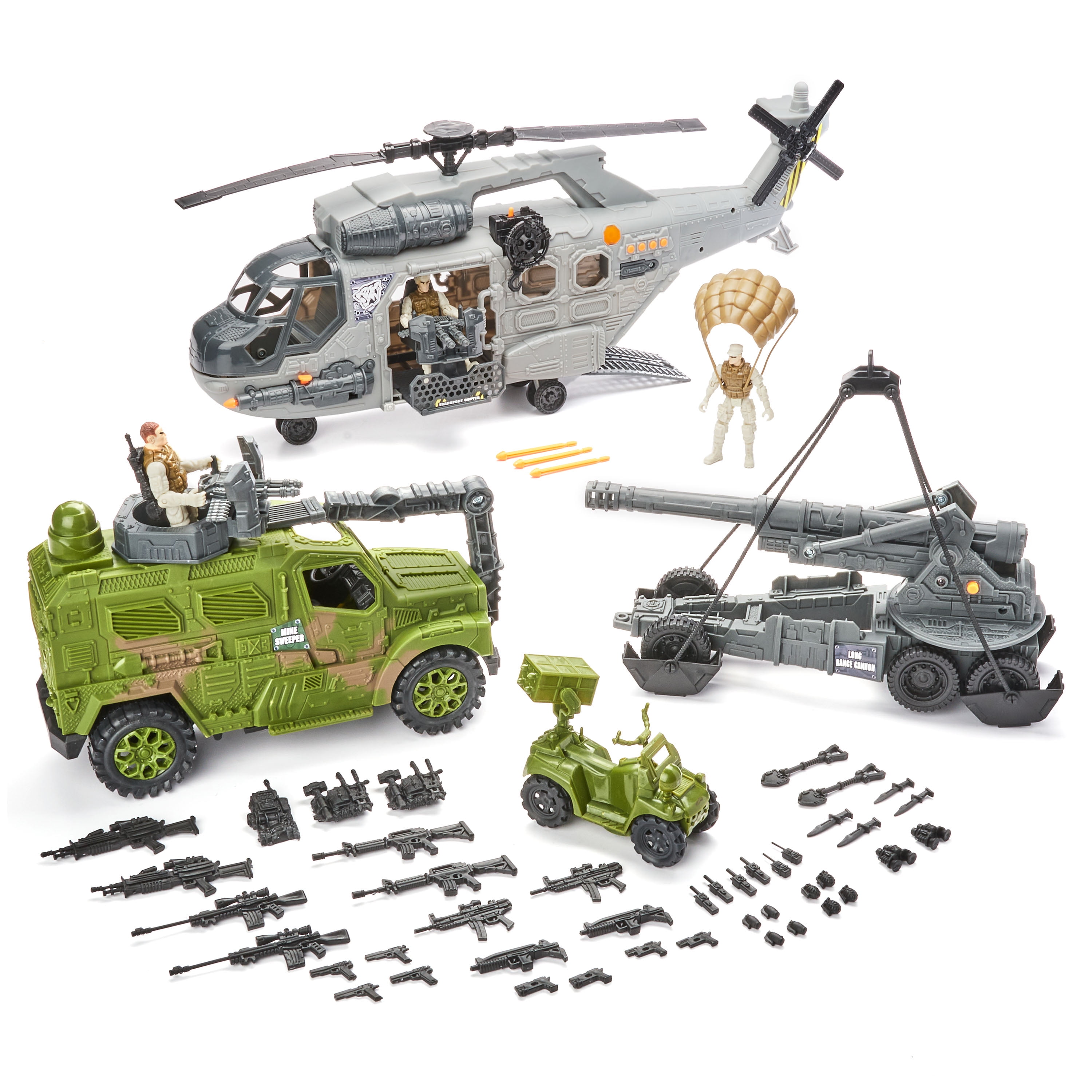 150 pcs Military Playset Box Plastic Toy Soldiers Army Men Figures & Accessories 