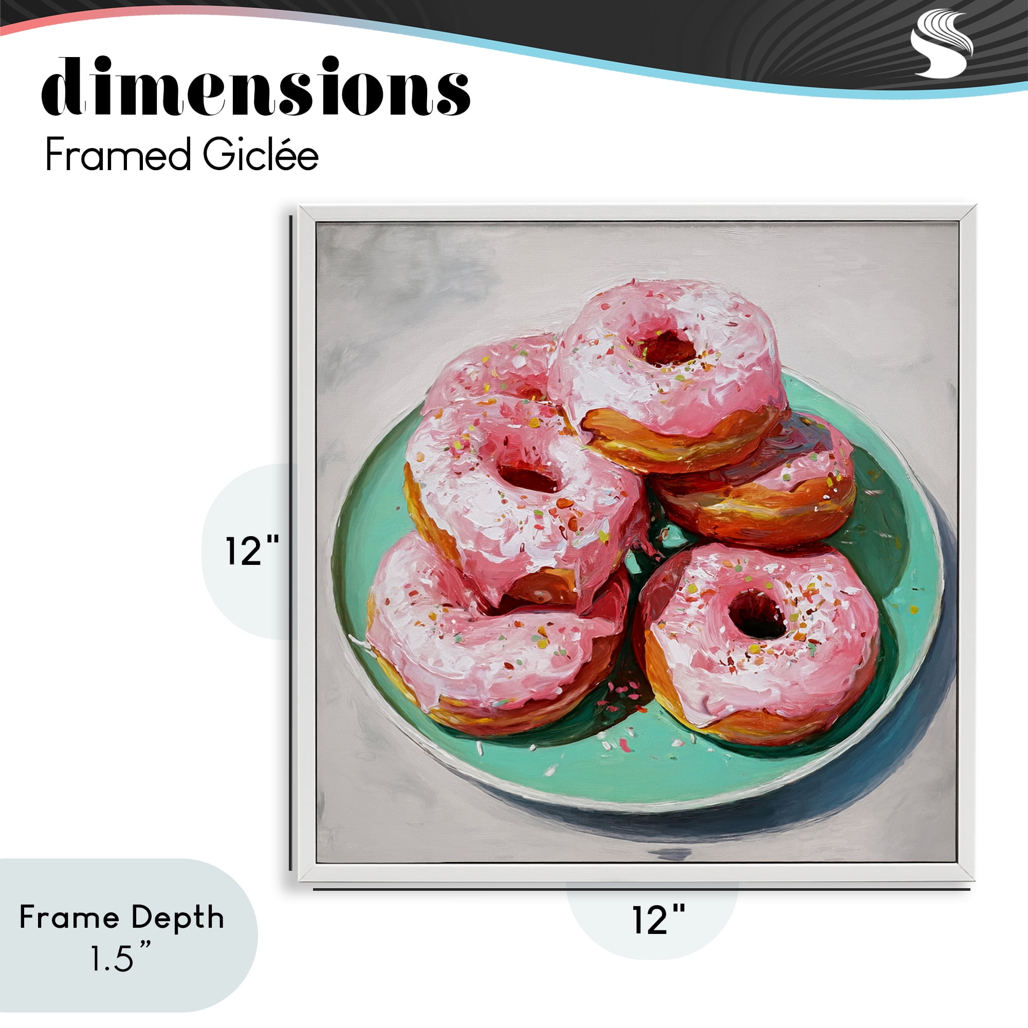 Stupell Industries Pink Frosted Donuts White Framed Giclee Art, design by Tina LeCour