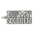 thumbnail image 1 of Sterling Silver 18" 1mm Box Chain I Heart (Love) My Soldier Pendant Necklace, 1 of 2