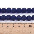 thumbnail image 4 of Transparent Glass Beads Strands Round Frosted Midnight Blue 9.8~10mm Hole: 1.4mm about 40pcs/strand 14.57~14.84''(37~37.5cm), 4 of 4
