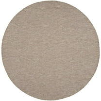 HomeRoots 8' Beige Round Power Loom Area Rug