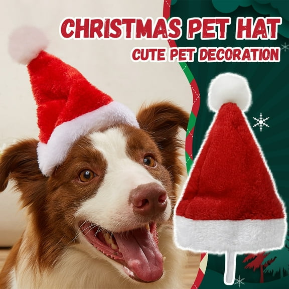 Pet Christmas Hat 5.1 x 7.8in Christmas Pet Toys Christmas Pet Clothes Props for Winter Holiday Party Christmas Decor Pet Dressup Props for Christmas Ideal Christmas Gifts for Pet Lovers