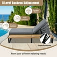 thumbnail image 4 of Euroco Outdoor Chaise Lounge Chair with 5-Position Adjustable Backrest, Patio Lounger with Wood Side Table, Sturdy Frame, 4 of 9