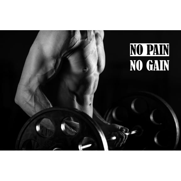EzPosterPrints - Bodybuilding Men Girl Fitness Workout Quotes Motivational Inspirational Muscle Gym Posters - Wall Art Print for Home Office Gym - MOTIVATION-QUOTE-14 - 48X32 inches