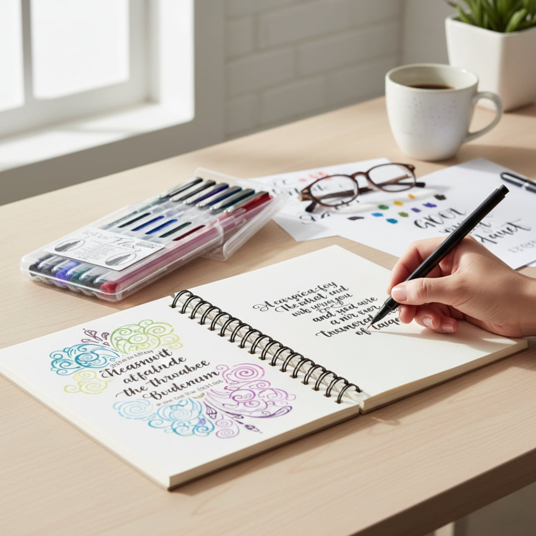 Le Pen Flex Primary Set with Flexible Brush Tip for Creative Journaling