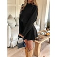 thumbnail image 4 of Fall Sweater Sets Skirt Sets Women 2 Piece Outfits Long Sleeve Top and Skirts Set Black L, 4 of 7