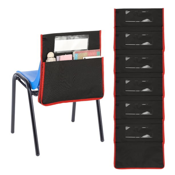 Bolsillos rojos para sillas Uxcell para el aula, paquete de 12, bolsillos para sillas de aula