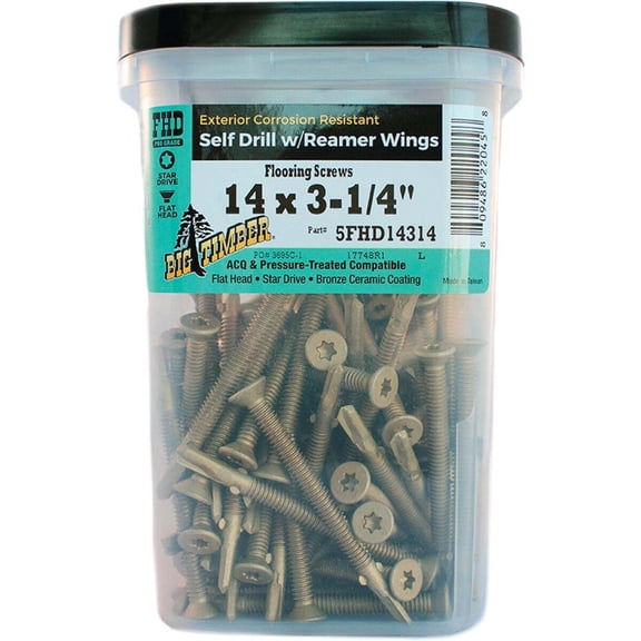 Big Timber 5018311 No.14 x 3.25 in. Star Wood Screws, Bronze - 5 lbs - Pack of 150