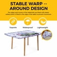 thumbnail image 4 of Purple Flowers Table Cloths for 4 Foot Rectangle Tables, Weeping Spring Floral Truck Butterfly Checkered Patio Waterproof Elastic Fitted Tablecloths, Washable Rectangular Table Cover for Camping, 4 of 8