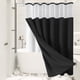 thumbnail image 5 of Juego de cortina de ducha 3 en 1 y forro transparente con 12 ganchos de acero inoxidable, tejido de poliéster resistente de doble cara para baño, impermeable y resistente al moho para uso, 5 of 8