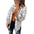 thumbnail image 1 of Puntoco, abrigo grueso informal de lana cepillada informal para otoño e invierno para mujer a cuadros de lana holgada informal para mujer Puntoco Puntoco-6883, 1 of 7