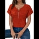 thumbnail image 1 of Blusas de Talla Grande para Mujer, Túnicas de Corta con Cremallera de 1/4, Color Caramelo L, 1 of 6