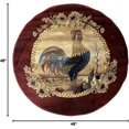 thumbnail image 3 of Rooster Style Round Sunflower Country Area Rug 256,000 Point Area Rug Burgundy Blue Beige Black Bellagio Swirl Design M09AB (4 Feet X 4 Feet), 3 of 5
