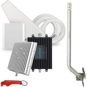 SureCall Fusion4Home Max Cell Signal Booster and J-Bar Antenna Mounting Pole Bundle. Extended Range Tech up to 6500 sq ft, 5G/4G LTE Multi-User, Verizon, AT&T, Sprint, T-Mobile, Yagi Panel Antennas