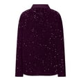 thumbnail image 6 of TKLPEHG Women's Evening Sparkle Sequins Open Front Balzers V Neck Long Sleeve Business Casual Blazer Jackets (Purple,XXXL), 6 of 6