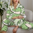 thumbnail image 4 of Goofa Cute Crocodile Printed Women’s 2 Piece Pajama Set Super,Pajamas Women's Long Sleeve Sleepwear Soft Button Down Loungewear Pjs Lounge Set Nightwear-Small, 4 of 9