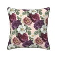 thumbnail image 1 of Square Throw Pillow Covers with Core, Vintage Elegant Rose Pillows for Sofa Beds, 18"x18", 1 of 9