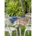thumbnail image 2 of Outdoor Tablecloth with Umbrella Hole & Zipper, Brown Beach Coastal Round Tablecloth 54 Inch, Summer Nautical Starfish Shell Coral Vintage Patio Table Cover Waterproof Table Cloth for Picnic/Party, 2 of 7
