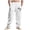 White, variant on Kilaqueen Mens Pajama Pants Linen Drawstring Elastic Waist Lightweight Straight Leg Pants Casual Trendy Beach Summer Pants