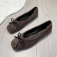 thumbnail image 6 of Juebong Women's Flats Shoes Suede Business Casual Dress Shoes Square Toe Ballet Flats Comfortable Low Heel Flats Brown,37, 6 of 8