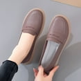 thumbnail image 3 of Women's Casual Loafers Slip On Leather Shoes Lightweight Casual Walking Shoes Female Moccasins Classic Penny Loafer Flats Boat Shoes, 3 of 9