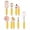Rose gold and yellow, variant on White & Gold Kitchen Tools and Gadgets - Luxe 7PC Cooking Tools and Gadgets with Anti-Slip Handles, Utensils Set, Gold Kitchen Accessories,Premium Kitchen Gadget Set (Champagne gold & black)