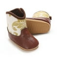 thumbnail image 4 of BOBOGOJP Infant Toddler Western Boots Cowgirl Cowboy Soft Rubber Sole Booties for Baby Girls Boys Gold for Size 3.5, 4 of 9