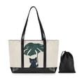 thumbnail image 7 of FORMRS Canvas Laptop Tote Bag for Women with 15.6" Computer Compartments Shoulder Handbag, Black Cat Plants, 7 of 7