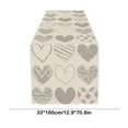 thumbnail image 3 of Khaki Heart Table Runner Valentine's Day Flax Tablecloth Romantic Dinner Setting Wedding Anniversary Decor Home Table Decoration 4 Sizes, 3 of 5