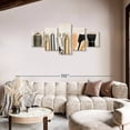 thumbnail image 2 of Elephant Stock Hair Salon Wall Art - Horizontal Multi Panel Canvas - Living Room Wall Decor - Fashion And Beauty Multi Panel - Black And Gold Decor - 74" x 34", 2 of 8