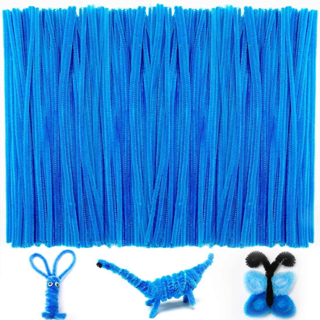 PATIKIL 30CM/12Inch Pipe Cleaners, 300 Pack Flexible Chenille Stems for DIY  Art Creative Crafts Party Decorations Handicrafts Handwork, Dark Blue