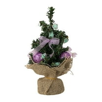 7.87 Inch Tabletop Christmas Tree - Mini Artificial Pine Xmas Tree with Fabric Base for Indoor Holiday Decorations