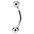 thumbnail image 1 of Eyebrow Ring Internally Threaded Surgical Steel Curved Barbell 14G 16G Cartilage, 1 of 6