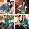 thumbnail image 6 of Green Christmas Tree and Snow Pattern Apron-Garden Aprons for Women with Pockets-Cotton Linen Waterproof Kitchen Cooking Gardening Aprons Adjustable for Kitchen,Cooking,BBQ and Salon 33"x27", 6 of 7