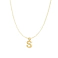 thumbnail image 1 of Precious Stars 14K Goldplated Sterling Silver Polished "S" Charm With Goldfilled 1.5mm Cable Chain, 1 of 3