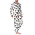 thumbnail image 2 of Naloa Coffee To Go Pattern Men’s Pajamas Set - Long Sleeve Button Down Sleep Shirt and Pajama Bottoms Sleepwear Set-X-Large, 2 of 7