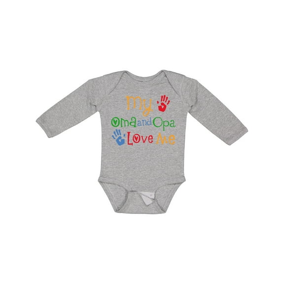 Inktastic Oma and Opa Love Me Grandchild Boys or Girls Long Sleeve Baby Bodysuit