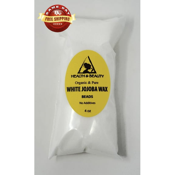 JOJOBA WAX WHITE BEADS ORGANIC PASTILLES PREMIUM GRADE NATURAL 100% PURE 4 OZ